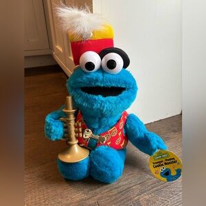 NWT Vintage MINT condition Sesame Street Trumpet Playing Cookie Monster 16”Plush